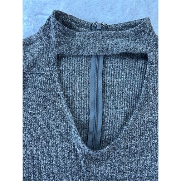 NWT Altard State Women's Gray Ribbed Knit Long Sleeve Fit & Flare Dress Sz Large - Picture 11 of 12